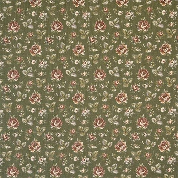 Designer Fabrics F907 54 in. Wide Green And Burgundy; Floral Tapestry Upholstery Fabric F907 - main